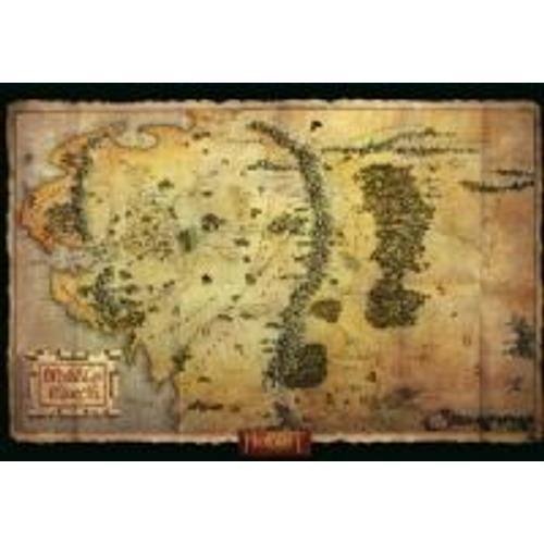 Poster - The Hobbit "carte Terre du Milieu" 98x68cm