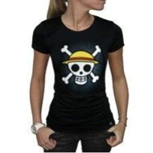 One Piece - Tshirt Femme Skull With Map Mc Black Basic  Taille M