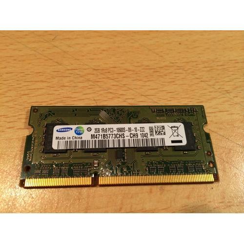 MEMOIRE PC PORTABLE DDR3 SAMSUNG / 2GB 1Rx8 PC3 - 10600S - 09 - 10 - ZZZ /  M471B5773CHS - CH9