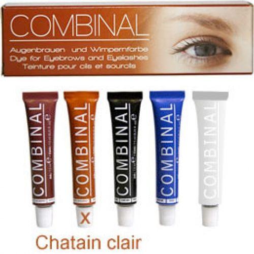 Teinture Combinal Pour Cils, Sourcils, Moustache Et Poils, Kit Chatain Clair 