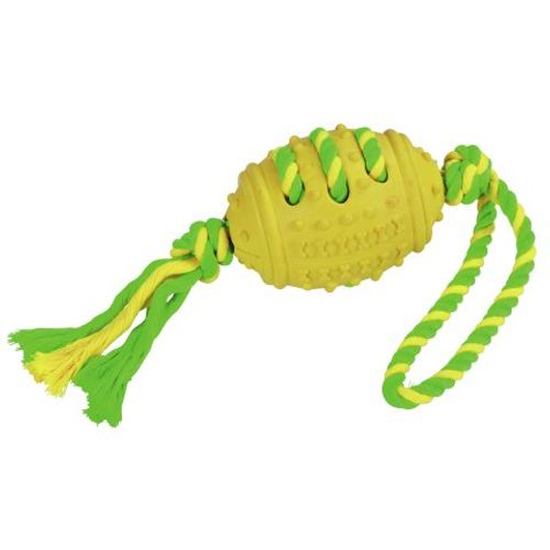 Ballon Foot Et Corde Pvc/Coton Vert-Jaune 42 Cm