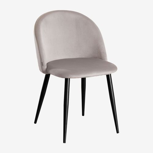 Lot 2 Chaises En Velours Kana Noir