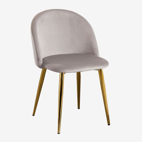 Lot 2 Chaises En Velours Kana Doré