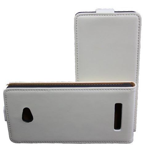 Etui Rabattable Verticale Pour Htc Windows Phone 8x En Cuir Pu - Blanc