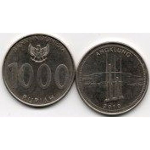 Indonésie :  Pièce De 1000 Rupiah, Année 2010, En Nickel, (Angklung Côté Face )