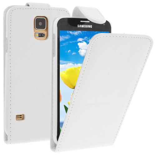 Housse Etui Clapet Blanc Pour Samsung Galaxy S5