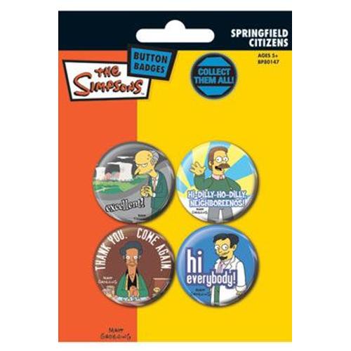 Simpsons Pack 4 Badges Springfield Citizens