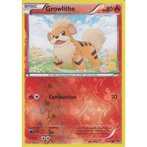 Carte Pokemon - Growlithe ( Caninos ) - 11/99 - Reverse - Destinees Futures - Version Anglaise -