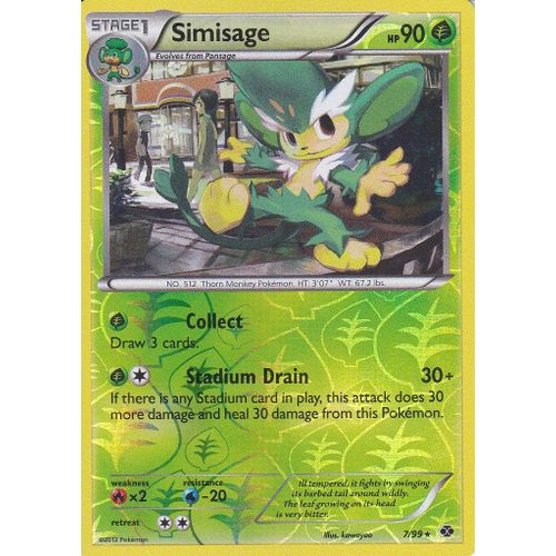 Carte Pokemon - Simisage ( Feuiloutan ) - 7/99 - Holo Reverse - Destinees Futures - Version Anglaise -