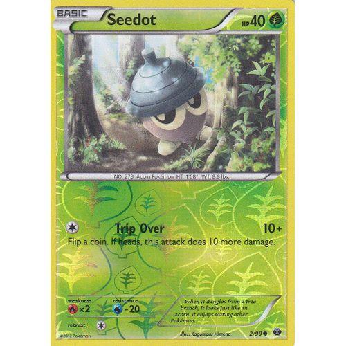 Carte Pokemon - Seedot ( Grainipiot ) - 2/99 - Reverse - Destinees Futures - Version Anglaise -