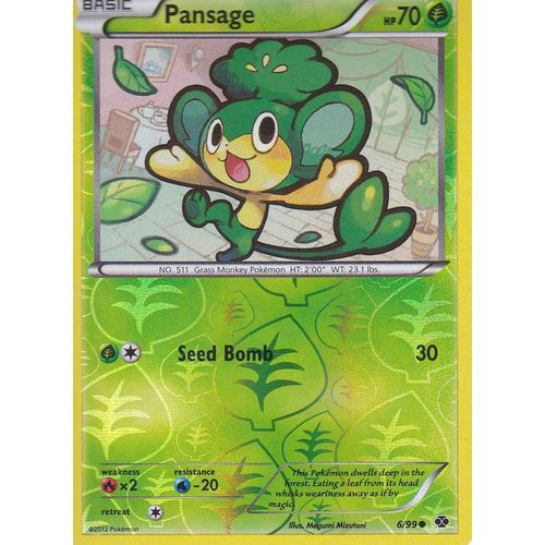 Carte Pokemon - Pansage ( Feuillajou ) - 6/99 - Reverse - Destinees Futures - Version Anglaise -