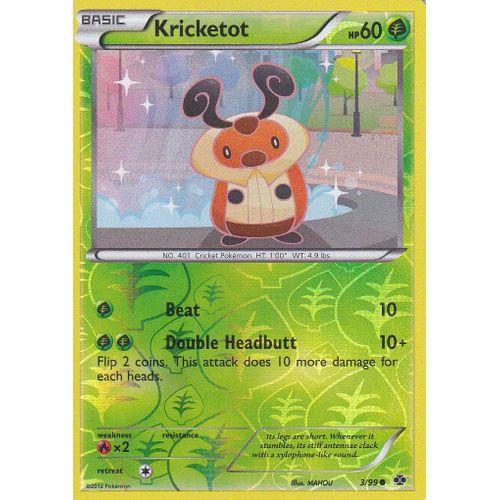 Carte Pokemon - Kricketot - ( Crikzik ) - 3/99 - Reverse - Destinees Futures - Version Anglaise -