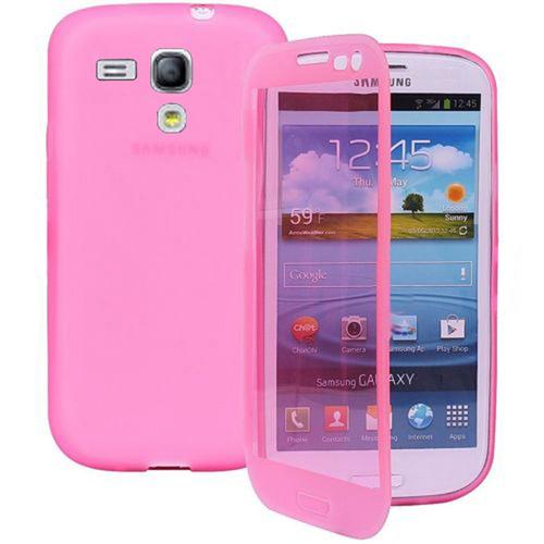 Samsung Galaxy Y S5360 : Coque Etui Housse Pochette Silicone Gel Livre Rabat Rose + Film