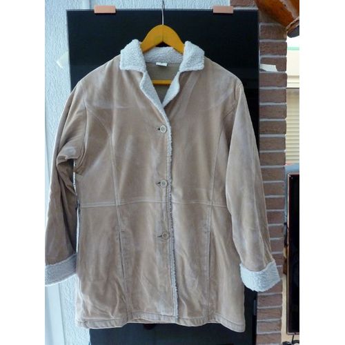 Parka Bb Beige Aspect Et Toucher Peau De Pêche Taille 42