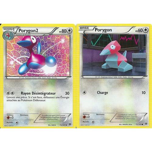 Lot De 2 Cartes Pokemon - Porygon - 72/101 + Porygon2- 73/101 - Explosion Plasma - Version Fançaise -