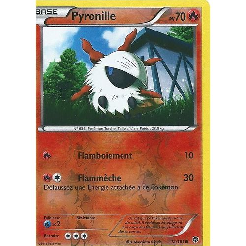 Carte Pokemon - Pyronille - 12/101 - Reverse - Explosion Plasma -