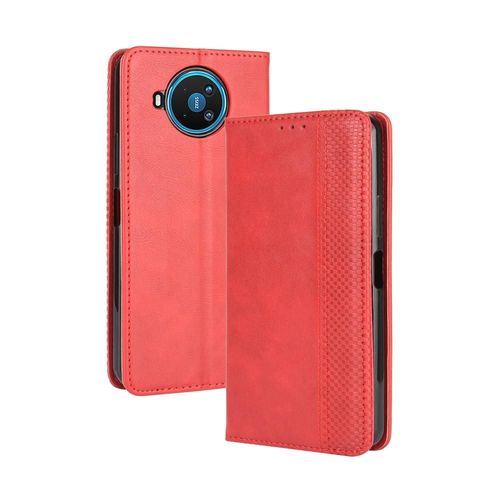 Étui Pour Nokia 8.3 Fermeture Magnétique Cuir Pu Portefeuille - Rouge