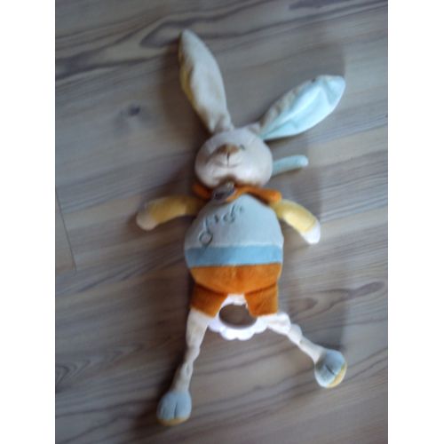 Doudou Musical Lapin Bleu Baby Nat Peluche Boite A Musique Bleue Lapinou Eveil Bebe Naissance Babynat