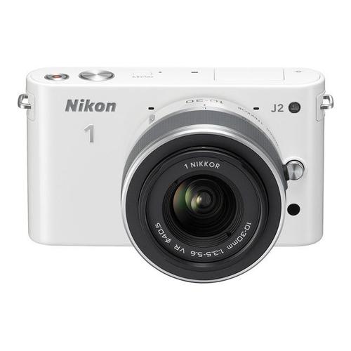 Nikon 1 J2 - Appareil photo numérique - Hybride - 10.1 Mpix - 3 x zoom optique objectif 1 NIKKOR VR 10-30 mm - blanc