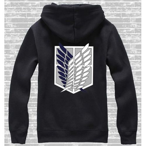 Sweat Veste Top Pull Haut Attaque On Titan L'attaque Des Titans Shingeki No Kyojin Manga Anime Cosplay Déguisement Goodies Bataillon D'exploration Ailes De La Liberté Black Sugar