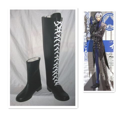 Chaussures Bottes Bottines Boots Amnesia Heroine Ikki Pique Spade Simili Cuir Jeu Video Visual Novel Harem Shoujo Black Sugar Boutique Mode Lolita Déguisements Cosplay Anime Manga Paris