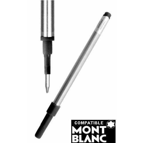 Recharge Rollerball Noire Medium (M / 0,7 Mm) Compatible Stylo Roller Mont Blanc (Sauf Le Grand)
