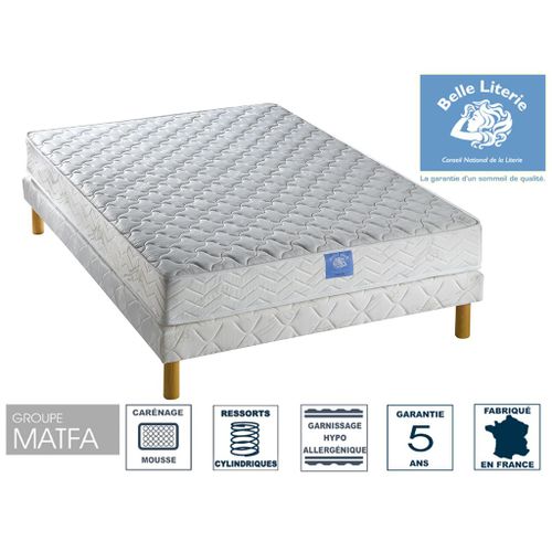 Ensemble Matelas Sardem Belle Literie Forum + Sommier Tapissier 90x190