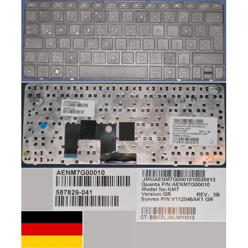 Clavier Qwertz Allemand / German Pour HP MINI 210-1000 Series, Noir / Black, Model: NM7, P/N: AENM7G00010, V112046AK1
