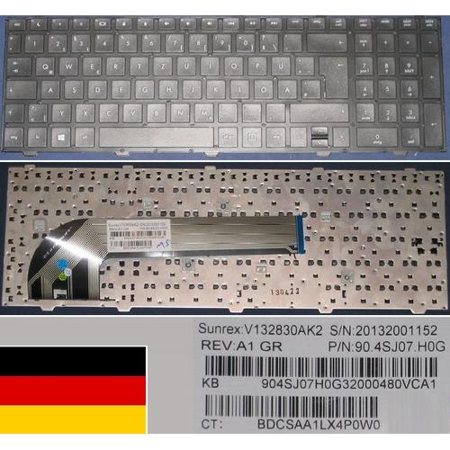 Clavier Qwertz Allemand / German Pour HP 4540S 4545S Series, Win8, Noir / Black, Model: V132830AK2, P/N: 90.4SJ07.H0G