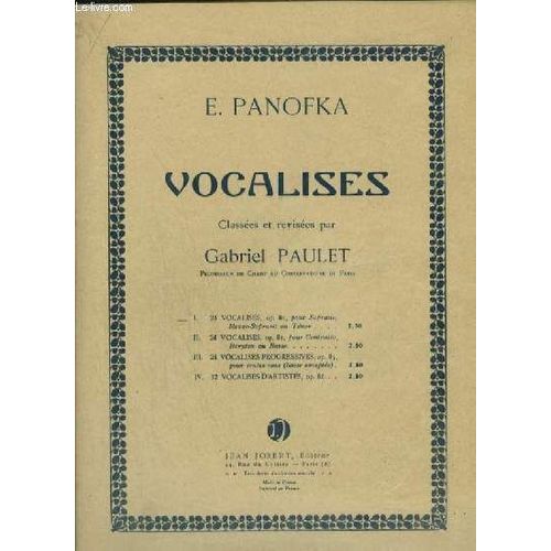 Vocalises - N°1 : 24 Vocalises Op.81 Pour Soprano, Mezzo Soprano Ou Tenor.