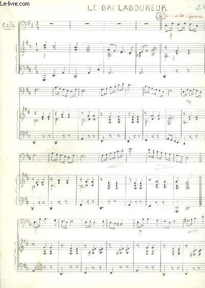 Partition Manuscrite Le Gai Laboureur Pour Piano Et Cello Rakuten