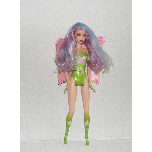 Barbie Ailée Princesse Feerique  Des Etoiles De Mer Cheveux Mauves Et  Bleus Mattel 2005