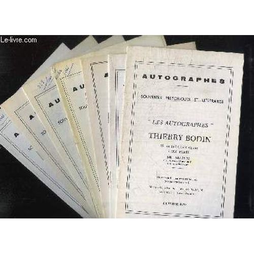 Lot De 7 Catalogues D'autographes, Souvenirs Historiques Et Littéraires (Automne 1970, Eté 1974, Printemps 1975, Automne 1976, Janvier Et Printemps 1979, Mars 1981)
