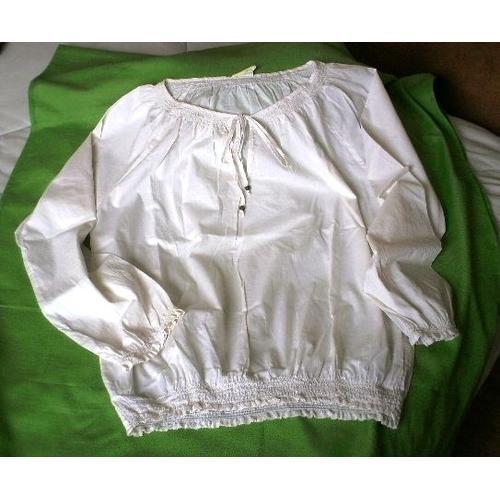 Tunique/Blouse Blanc Cassé - Coton Bio - T.44