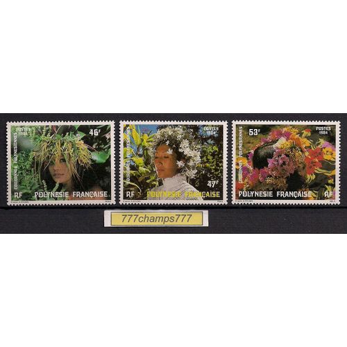 Polynésie Française. 1984. Folklore. Couronnes De Fleurs Polynésiennes. Y & T 219 À 221
