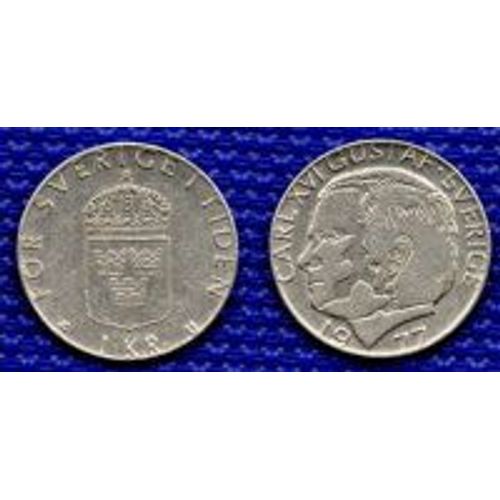 Suède = Pièce De 1 Krone, Année 1977, En Nickel