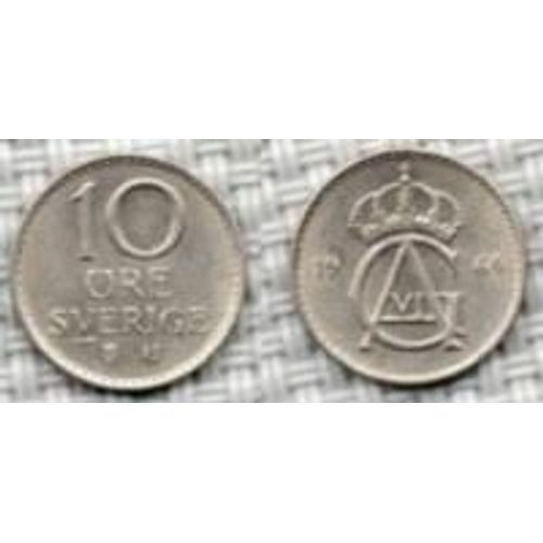 Suède = Pièce De 10 Ore, Année 1964, En Nickel