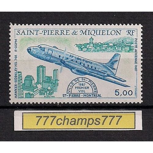 St-Pierre-Et-Miquelon. 1987. Poste Aérienne. 5f. Hawker Siddeley. H S 748. Y & T 64.