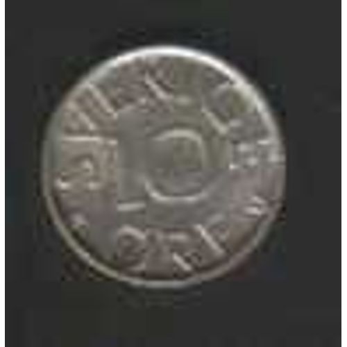 Suède = Pièce De 10 Ore, Année 1990, En Nickel
