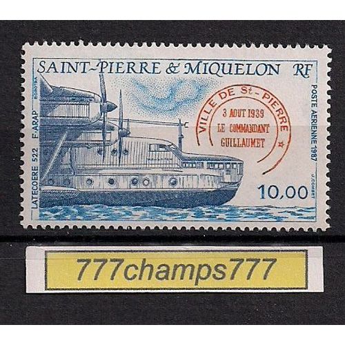 St-Pierre-Et-Miquelon. 1987. Poste Aérienne. 10f. Latécoère 522. T & T 65.