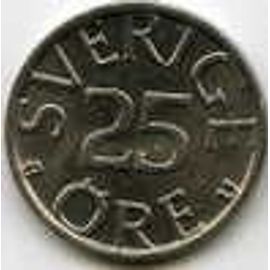 Suède = Pièce De 25 Ore, Année 1982, En Nickel