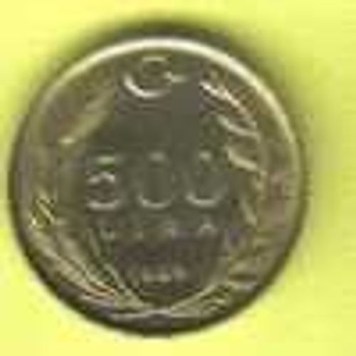 Turquie ( Turkiye Cumhuriyeti ) = Pièce De 500 Lira De 1989, En Bronze Alu.