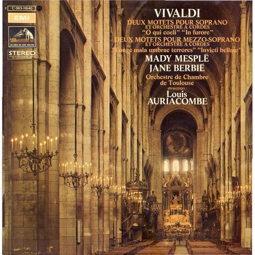 Antonio Vivaldi : Deux Motets Pour Soprano (O Qui Coeli ; In Furore) ; Deux Motets Pour Mezzo Soprano (Longe Mala Umbrae Terrores ; Invicti Bellate) Et Orchestre (La Voix De Con Maître C063-11640)