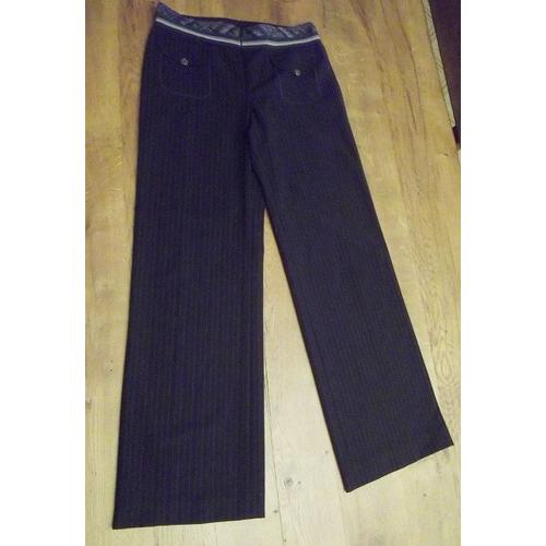 Magnifique Pantalon Bleu Blanc Rouge T.38 Noir