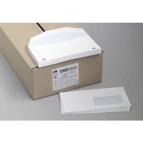 La Couronne Boîte De 1000 Enveloppes Velin Blanc Insertion Mécanique 80g, 114x229mm Fenêtre 45x100mm Nf