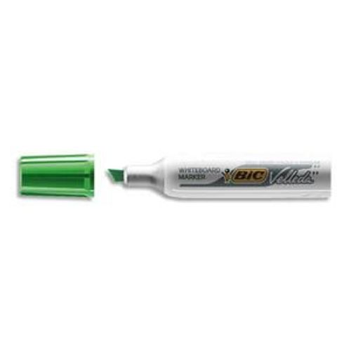 Bic Marqueur Effaà§Able À  Sec Tableaux Blancs Corps Métal Pointe Biseau Encre Cétone Vert Velleda 1781