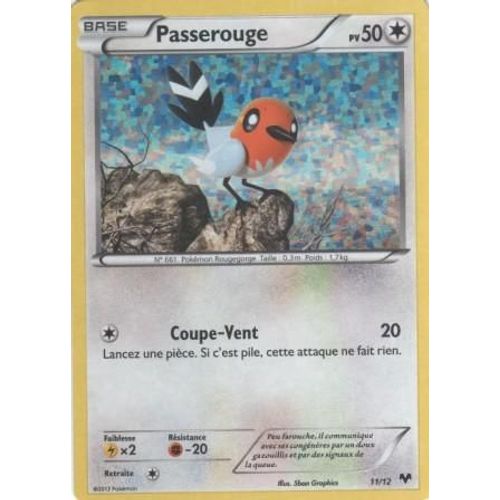 Carte Pokémon "Passerouge" Pv50 Holo 11/12