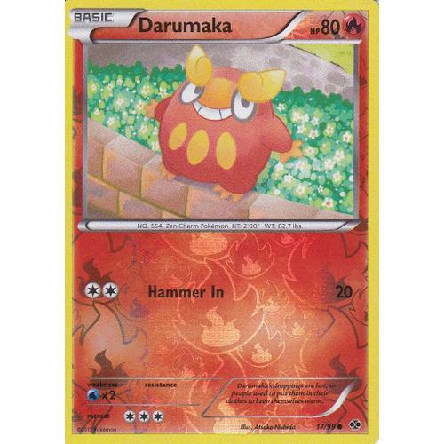 Carte Pokemon - Darumaka ( Darumarond ) - 17/99 - Reverse - Destinees Futures - Version Anglaise -