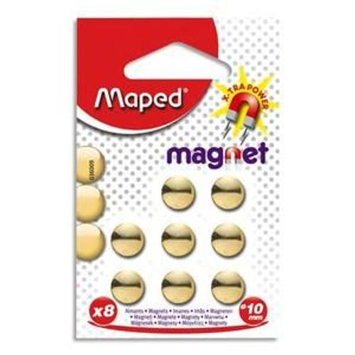 Maped Blister De 8 Aimants Diamètre 10mm Coloris Or