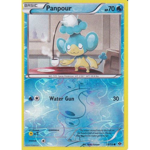 Carte Pokemon - Panpour ( Flotajou ) - 28/99 - Reverse - Destinees Futures - Version Anglaise -